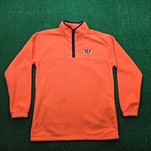 Cincinnati‎ Bengals Fleece Sweatshirt Mens Medium Orange NFL Football 1/4 Zip